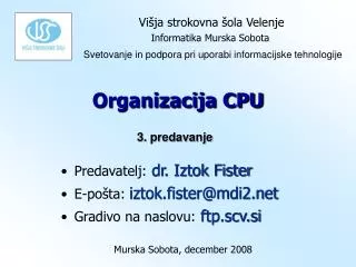 organizacija cpu