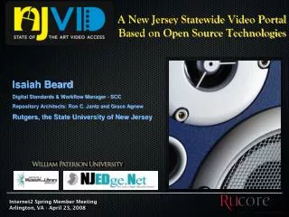 A New Jersey Statewide Video Portal Based on Open Source Technologies