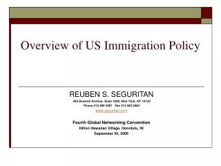 Overview of US Immigration Policy