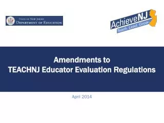 Amendments to TEACHNJ Educator Evaluation Regulations