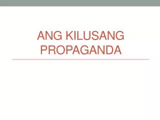 ang kilusang propaganda