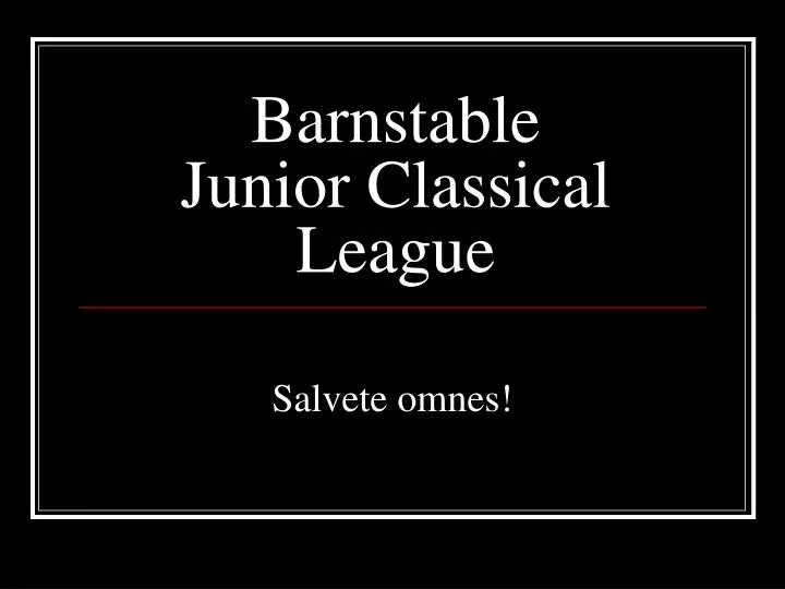 barnstable junior classical league