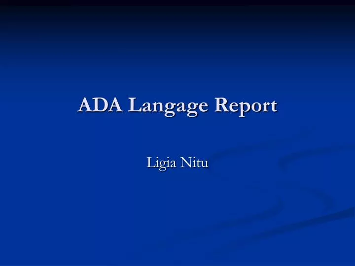 ada langage report