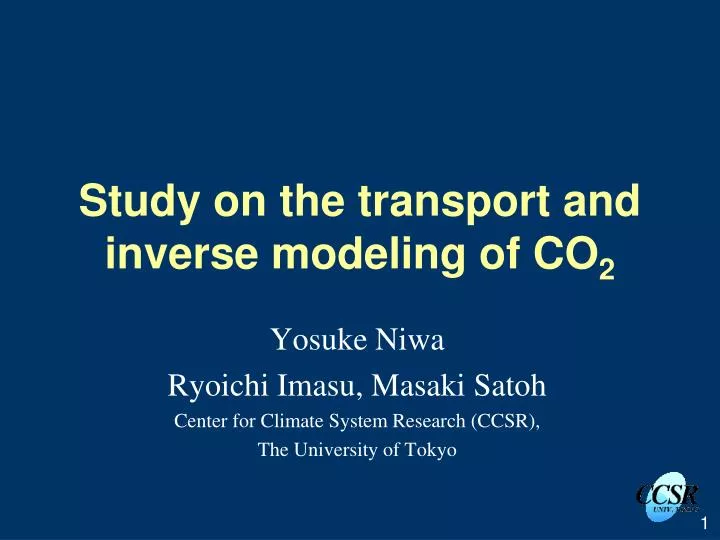 study on the transport and inverse modeling of co 2