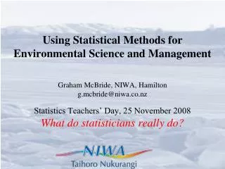 Using Statistical Methods for Environmental Science and Management