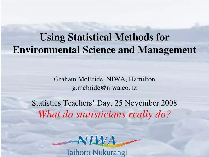 using statistical methods for environmental science and management