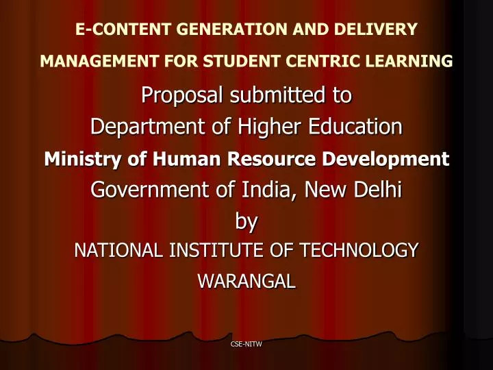 e content generation and delivery management for student centric learning
