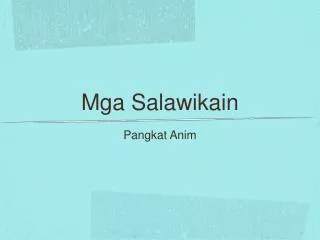 mga salawikain