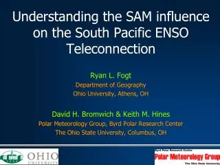 Understanding the SAM influence on the South Pacific ENSO Teleconnection