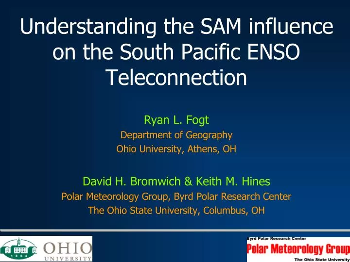 understanding the sam influence on the south pacific enso teleconnection