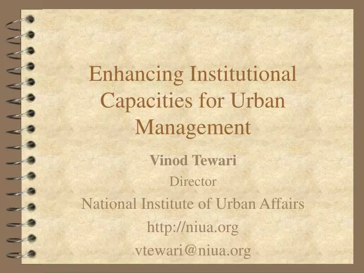 enhancing institutional capacities for urban management