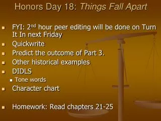 Honors Day 18: Things Fall Apart