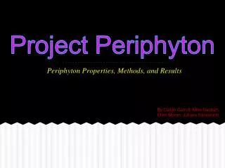Periphyton Properties, Methods, and Results