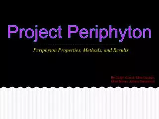 periphyton properties methods and results