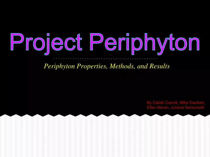 periphyton properties methods and results