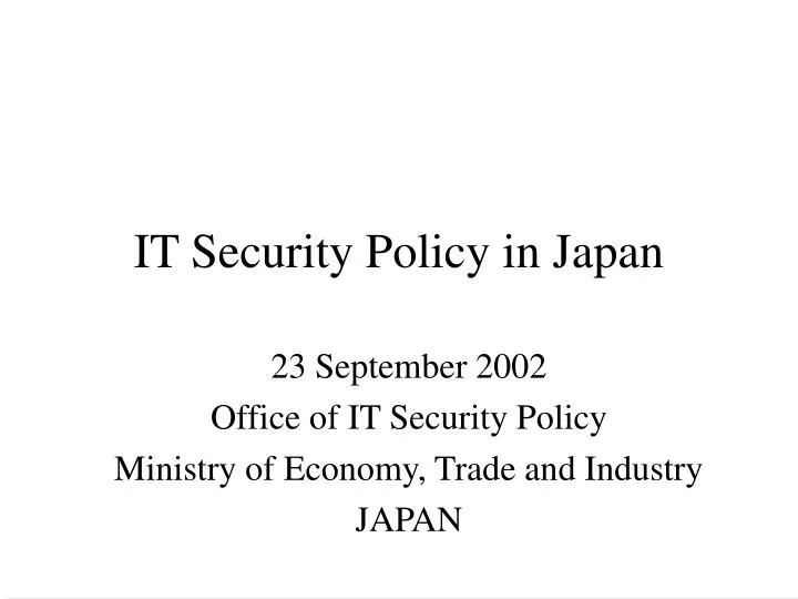 it security policy in japan