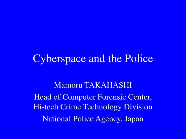cyberspace and the police