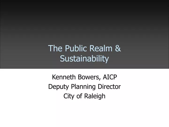 the public realm sustainability