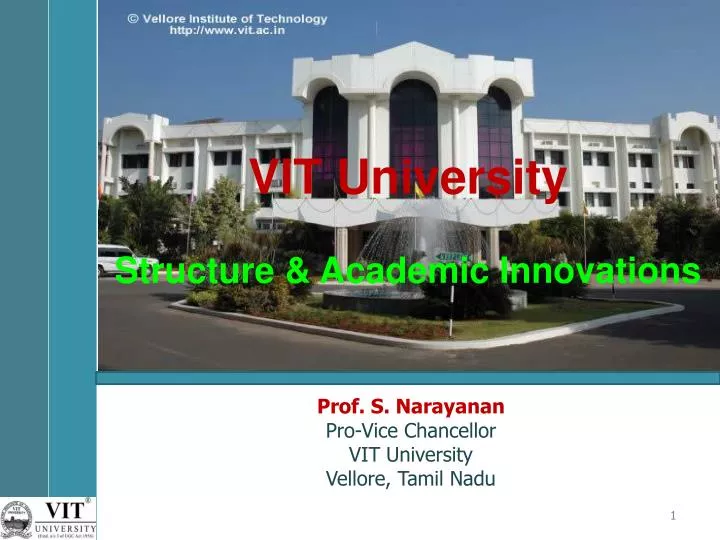 vit university structure academic innovations