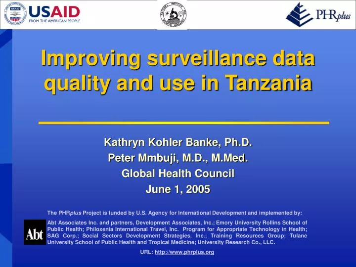 improving surveillance data quality and use in tanzania