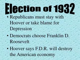 Republicans must stay with Hoover or take blame for Depression