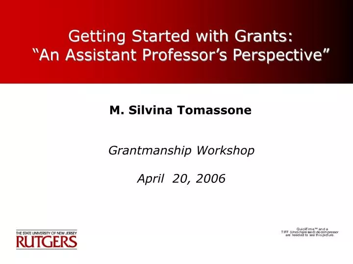 getting started with grants an assistant professor s perspective