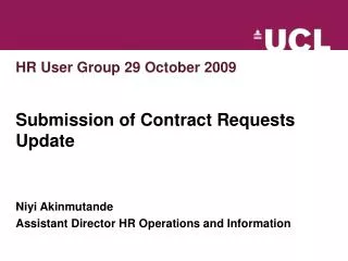 HR User Group 29 October 2009