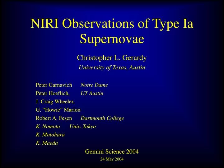niri observations of type ia supernovae