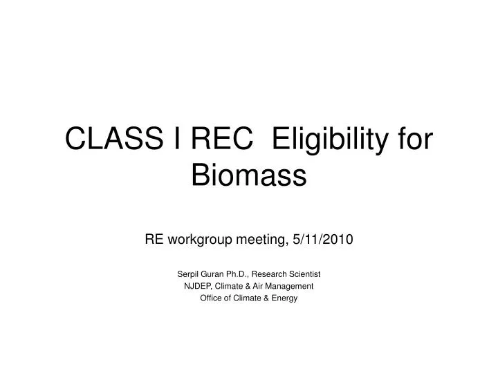 class i rec eligibility for biomass