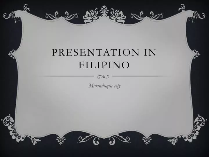 presentation in filipino