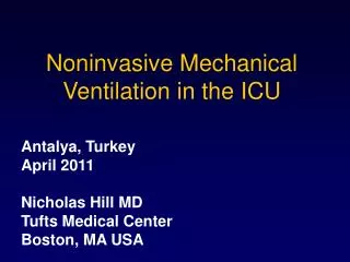 Noninvasive Mechanical Ventilation in the ICU