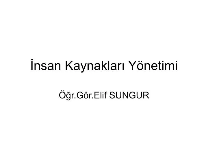 nsan kaynaklar y netimi