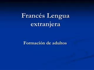 franc s lengua extranjera