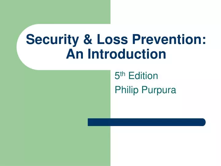 security loss prevention an introduction