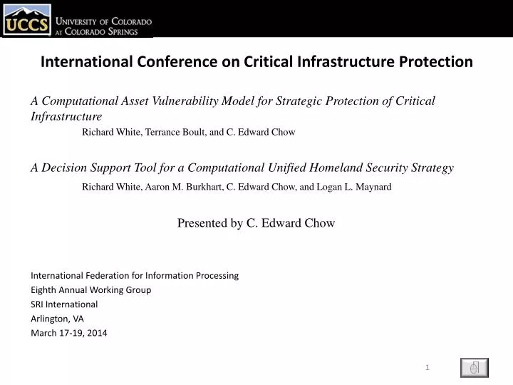 international conference on critical infrastructure protection