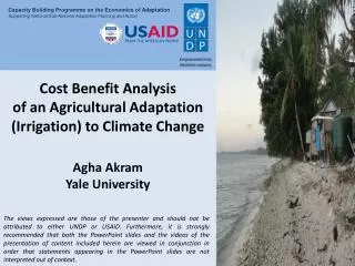 Cost Benefit Analysis of an Agricultural Adaptation (Irrigation) to Climate Change