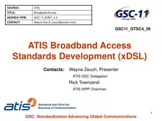 ATIS Broadband Access Standards Development (xDSL)