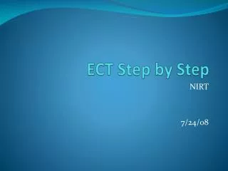 ECT Step by Step