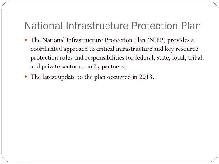 national infrastructure protection plan