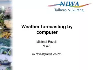 Weather forecasting by computer