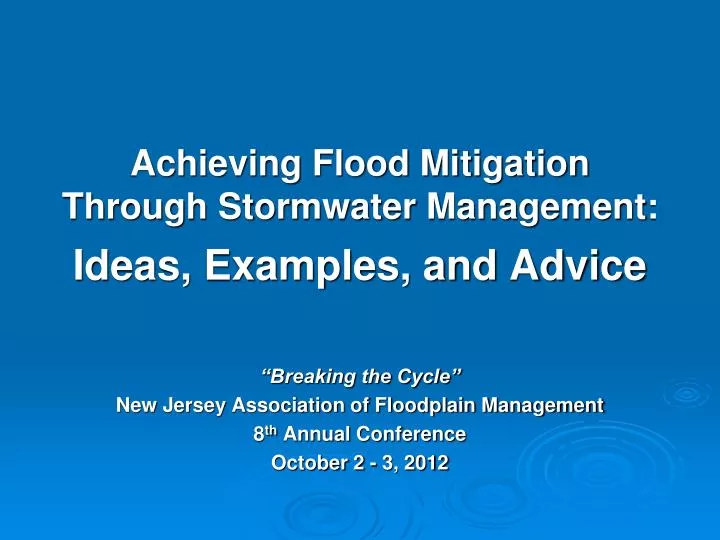 achieving flood mitigation through stormwater management ideas examples and advice