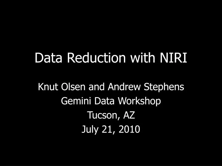 data reduction with niri