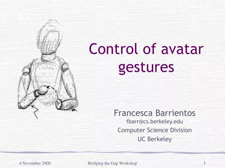 control of avatar gestures