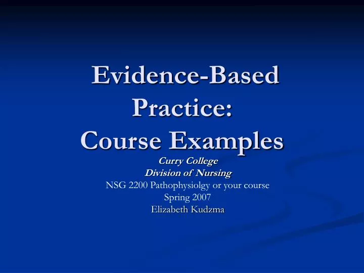 evidence based practice course examples