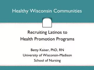 Healthy Wisconsin Communities