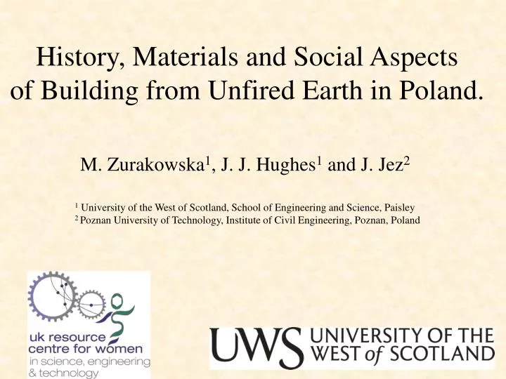 history materials and social aspects of building f rom unfired earth in poland