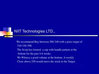 NIIT Technologies LTD.,