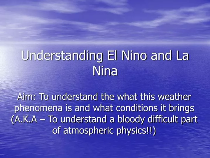 understanding el nino and la nina