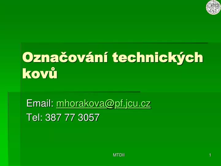 ozna ov n technick ch kov