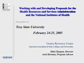 Grants Resource Center American Association of State Colleges and Universities